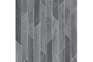 247Floors Forli Modern Wood Plank Effect Vinyl Flooring 2.3mm Realistic Foam Backed Slip Resistant Lino (4.5m x 3m / 14ft 9" x 9ft 10", Mid Grey Modern Plank)