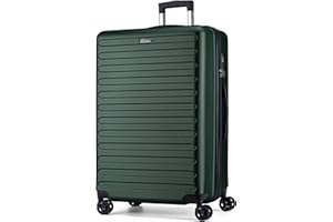 FLIEE Large Suitcase Hard Shell | Aluminum Telescopic Handle | TSA 3 Digit Combination Lock | 4 Dual Spinner Wheels | Lightweight Suitcase Large | Hold Check in Luggage (Green, Large 28'')