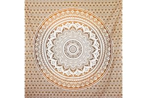 MOMOMUS Arazzo Mandala Multiuso - Pareo Mare Grande Antisabbia XXL da Spiaggia, senza Sabbia - Ideale come Sottile Telo Picnic, Yoga, Campeggio - Marrone, 210x230 cm