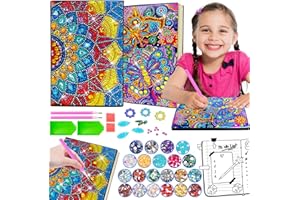 DOYRAN Basteln Mädchen 6 7 8 9 Jahre, Geschenke Mädchen 6-12 Jahre Diamant Painting A5 Notizbuch, Bastelset Kinder Spielzeug ab 5-11 Jahre, Geburtstagsgeschenk für 6-12 Jahre, Tagebuch Mandala Geschenkideen