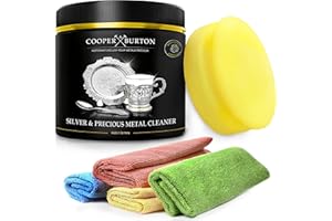 ‎COOPER & BURTON SPARSET Silber Gold Schmuck Reinigungsmittel zur Reinigung - Reiniger Konzentrat 0,5 kg + Vier Mikrofasertücher 40 x 38 cm + Schwamm | Reinigung & Pflege von Schmuck Ketten Besteck | COOPER & BURTON
