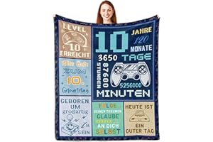 Parcae 10.Geburtstag Junge, Geburtstag 10 Jahre Junge, Junge 10 Jahre Geschenkideen, Jungs 10 Jahre, Geburtstagsgeschenk für Jungen 10 Jahre, Deko 10 Geburtstag Junge, Decke 150 x130CM