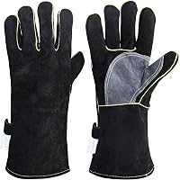 Stovax Black Heat Resistant 100% Leather Gloves : Amazon.co.uk: DIY u0026 Tools