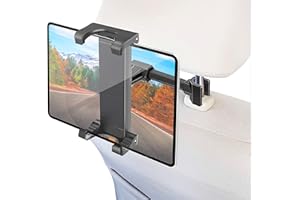 GVTECH Car Tablet Holder, Universal Car Back Seat Headrest Mount 360 Rotating Car Seat Stand Cradle for All 4.4"-11" Tablets, iPad Pro 9.7, 10.5, Air mini 2 3 4 5, iPhone, Switch, Samsung Tab Black
