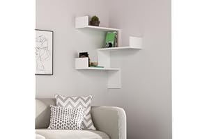 ‎HOCUSPICUS Hocuspicus | Luksa Bücherregal mit 3 Etagen | für Wohnzimmer, Büro und mehr | einfache Montage | 60 x 90 x 22 cm | Weiß