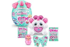 Rainbocorns Puppycorn Bow Surprise, Puppycorn Series 3, Pinky the Chihuahua - Collectible Plush - 5 Layers of Surprises, Peel and Reveal Heart, Stickers, Slime, Ages 3+ (Chihuahua)