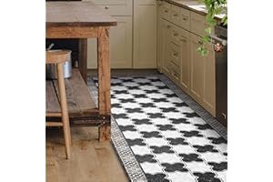 CREARREDA Runner Rug Kitchen Rug Insulated Fire Retardant Scratch Resistant Hypoallergenic Easy Wash Vinyl Rug Made in Italy Kitchen Mat PVC Non-Slip