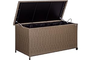 STILISTA Baule da Giardino Polyrattan, 122 x 62 x 56 cm, Impermeabile, Cassapanca, Multibox, 4 Colori - Portaoggetti, Baule, Box da Esterno, Giardino