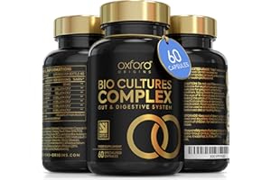 OXFORD ORGANICS Advanced Probiotics for Gut Health | Made in The UK | Scientifically Formulated Pre & Probiotic Gut Health Supplements | Capsules with 5 Billion Bacterial Cultures, 100 Billion CFU/g | 60 Capsules