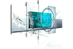 CUADROS B&D XXL murando - Tableau Décoration Abstrait 200x100 cm 5 Parties - Impression sur Toile Cadre en Bois Salon Chambre Déco Murale Tableaux Maison Bureau Cuisine - Abstrait Artistique a-A-0012-b-p