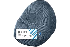 ‎BRUNI Bruni Classico Cord L in Dunkelblau - XXL-Sitzsack für drinnen mit Füllung, Indoor-Sitzsack aus Deutschland