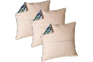 THEA GOUVERNEUR SINCE 1959 Thea Gouverneur Cushion Back Kit with Zipper - Set of 3 - Beige - For any 16x16 Inch (40x40cm) Cushion- Cross Stitch Creations - Embroidery - Embroidery Kit for Adults - 23.59993