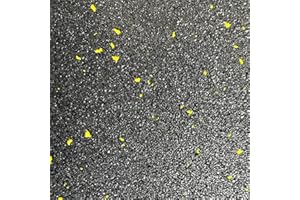 ARK MAT Rubber Crumb Gym Floor Tiles - Heavy Duty Non-Slip Commercial Grade Gym Mats - 1m x 1m (Yellow Fleck, 10mm)