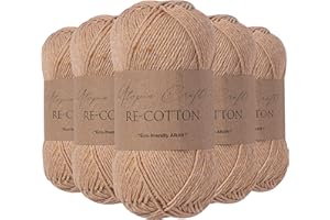 Utopia Crafts Re-Cotton Strickgarn, 5 x 100 g (Helltaupe)