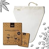 Tastory® Nussmilchbeutel V-Form für Hafermilch 25 x 30 cm - Aus Hanf | Idealer Nussbeutel für Mandelmilch - Filtertuch waschb