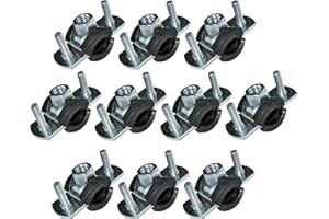 AERZETIX - Set di 10 - Fascette isofonico - supporto di fissaggio con guarnizione - per tubo Ø1/4'' 12-16mm - DIN EN 10111 - in acciaio zincato - da avvitare М8 - C49897