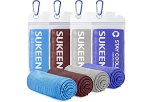 ‎SUKEEN Sukeen Kühlendes Handtuch, für Hals und Gesicht, schnell trocknend, für Sport-Camping, kaltes Handtuch für heißes Wetter, 101,6 x 30,5 cm, Schwarz