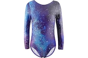 XiaoMoSha Gymnastics Leotards for Girls Long Sleeve Dance Leotard Sparkle Ballet Dancewear for Little Girls 2-14 Years