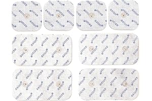 axion Lot de 8 électrodes Mixtes Patch Compatible avec Les appareils COMPEX | Electrostimulateur TENS et EMS avec Connexion par Bouton Pression de 3,75 mm