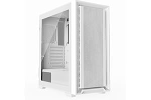 iONZ KZ22 V2 PC Gaming Case - Mid Tower ATX Hinged Tempered Glass - High Airflow - Front I/O USB Type-C | White