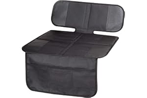 WALSER child seat underlay car Isofix compatible George Premium, 100% water-repellent, non-slip car seat protector child seat, underlay child seat car universal size grey/black