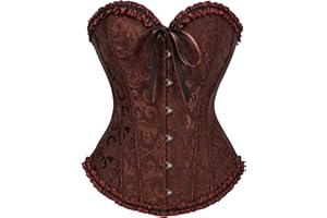 Vrapo Bustier Corset Top for Women | Overbust Lace Up Waist Cincher Shapewear Lingerie