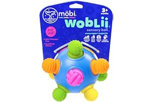 MÖBI Sensory Toys - Woblii Sensory Balls with Soft Nubs Made with Food-Grade Silicone - Baby Sensory Toys 6-12 Months Kids Can Use for Crawling & Grasping - Bumble Ball Teething Toys for Baby by Mobi