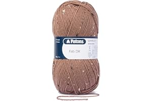 Patons Fab DK Knitting and Crochet Double Knitting Wool - 100% Acrylic Machine Washable & Tumble Dry Yarn - Colour 8374 - Brown Tweed - 1 x 100g Ball