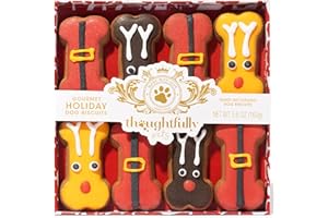 Modern Gourmet Foods, Dog Cookies Gift Set, Includes Hand Decorated Dog Biscuits For Dog's Holiday, Pack of 8