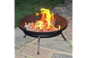 URBNLIVING Schwarze Melbourne Eisen Gusseisen Feuerstelle Schalen für Outdoor BBQ, Heizung und Garten