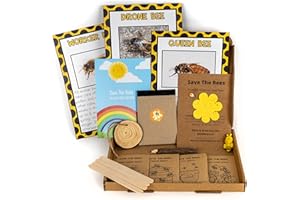 HEALTHY FAMILY Save The Bees Kids Gardening Set, Grow Your own kit for Children, Wildflower Seeds, Garden Set for Kids, Seed Kits for Kids, Kids Survival kit, Childrens Gardening Set, Kids Activity Pack