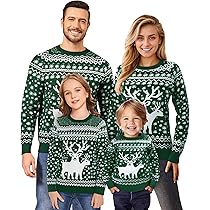 Weihnachtspullover Familie Set - Lustige Rentier Ugly Christmas Sweater Für Die Ganze Familie