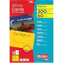Pochette 60 Cartes De Visite Decadry - Blanc 200g, Format Standard 85x54mm