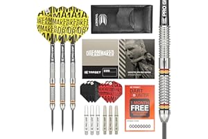 Target Darts Dimitri van den Bergh Dimi 22G/23G/24G Tungsten Steel Tip Darts Set - 9 Pro Grip Shafts - 9 Pro Ultra Flights – Dart Wallet Bundle