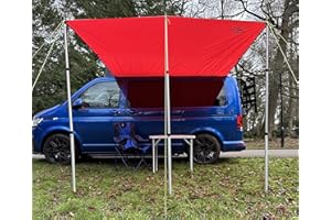 Wild Earth DELUX Sun Canopy Awning for VW Camper Van Motorhome RV 2.4m x 3m RED