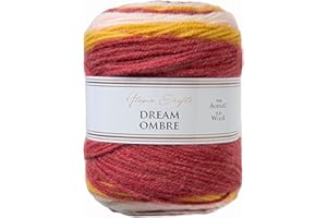 Utopia Crafts Dream Ombre Aran Multicolour Brushed Knitting and Crochet Yarn, 150g (Honey Mustard)