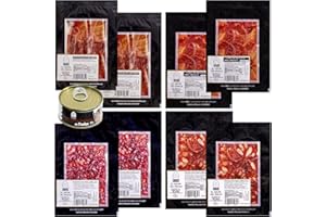 El Arcón del Fraile – Coffret Gourmet Ibérique Pata Negra avec Épaule 100% Bellota, Lomo, Chorizo, Salchichón, Sobrasada et 2 Sachets de 50 g – Coffret Cadeau Premium d’Espagne