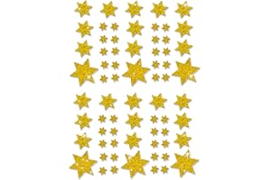 Oblique Unique Weihnachts Sterne Sticker Gold – 68 Glitzer Aufkleber in Sternform – Selbstklebende Deko Sterne für Weihnachten, Basteln und Geschenkverpackungen