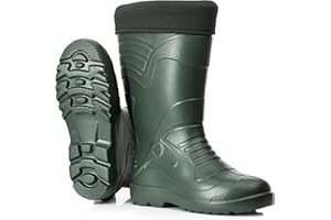 CLIMBR Ultraleichte gefütterte Gummistiefel Herren EVA Thermo 40-49 warme Winter Stiefel Arbeitsstiefel mit Futter Anglerstiefel