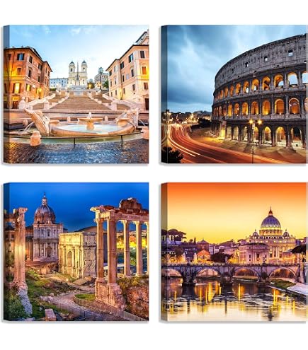 YONGCAI Italia Roma Colosseo Vintage Travel Poster Tela Wall Home Room Decor Art Poster Pittura Immagine Stampa Regalo Poster