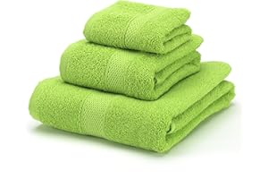 Boncasa - Juego de Toallas - 100% Algodón Peinado (no regenerado) - Calidad Ring Spun - Tacto Suave - 450 gr/m2 (Set 3 Piezas, Verde Claro)