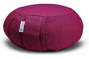 Yogan Yoga Cushion/Meditation Cushion | Natural Buckwheat Hulls Filling | Outer Cover (Could be Removed and Washed) - Made of 100% Organic Cotton