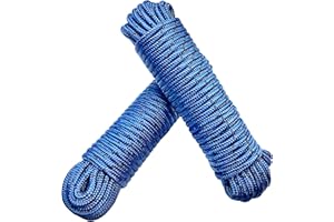 ‎GREEN HOME Green Home Seil 8 mm 40 m (2 x 20 m) - 2 Stück-Set - Polypropylenseil PP, Festmacherleine, Allzweckseil, Strick, Gartenseil, Outdoor - Bruchlast: 700kg, 40m x 8mm 2er Set (2x 20 m) blau-schwarz