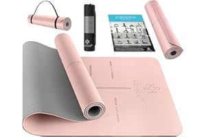KESSER® Mata gimnastyczna z paskiem do noszenia, antypoślizgowa mata do jogi z termoplastycznego elastomeru poliestrowego, wyściełana i antypoślizgowa mata do fitnessu, mata treningowa do fitnessu