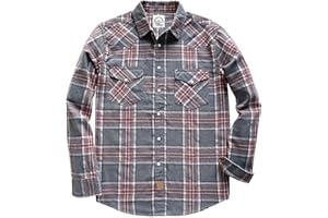 Dubinik® Camicia Flanella Uomo Invernale Camicia Uomo Flanella Cotone Western Cowboy con Bottone Automatico Vintage Quadri