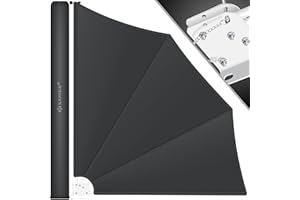 KESSER® Balkonfächer klappbar mit Wandhalterung | 140x140cm | Sichtschutz Balkon Windschutz | Balkonsichtschutz | Seitenmarkise | witterungsbeständig | inkl. Montagematerial & Schutzcover | Anthrazit