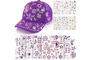 BuYupop Geschenke für Mädchen DIY Baseballkappe, Basteln Mädchen Baseballkappe Selbst Gestalten mit Juwel Aufklebern, Schulanfang Valentinstag Geburtstag Geschenk Mädchen 4 5 6 7 8 9 10 11 12 Jahre