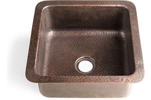 Monarch Abode 17093 Waschbecken aus reinem Kupfer, handgehämmert, Doppelmontage, 30,5 cm