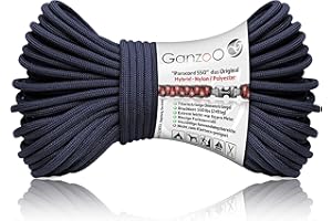 Ganzoo Paracorde 550, 4mm Corde, 30 mètres, Nylon Polyester, Type 3-7 brins intérieurs, Bracelet Laisse pour Chien, Collier pour Chien Ficelle de Camping, Corde à Usage général, Bleu foncé