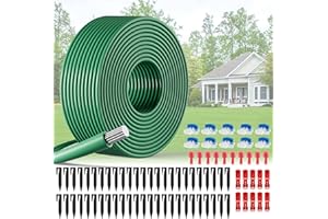 GOROUY Cable Perimetral 50m para Cortacésped Robotizado con 50 Estacas & 10 Conectores de Cable & 10 Terminales de Conexión, Guantes Martillo, Accesorios para Robot Cortacésped con Bosch, Gardena, Robomow